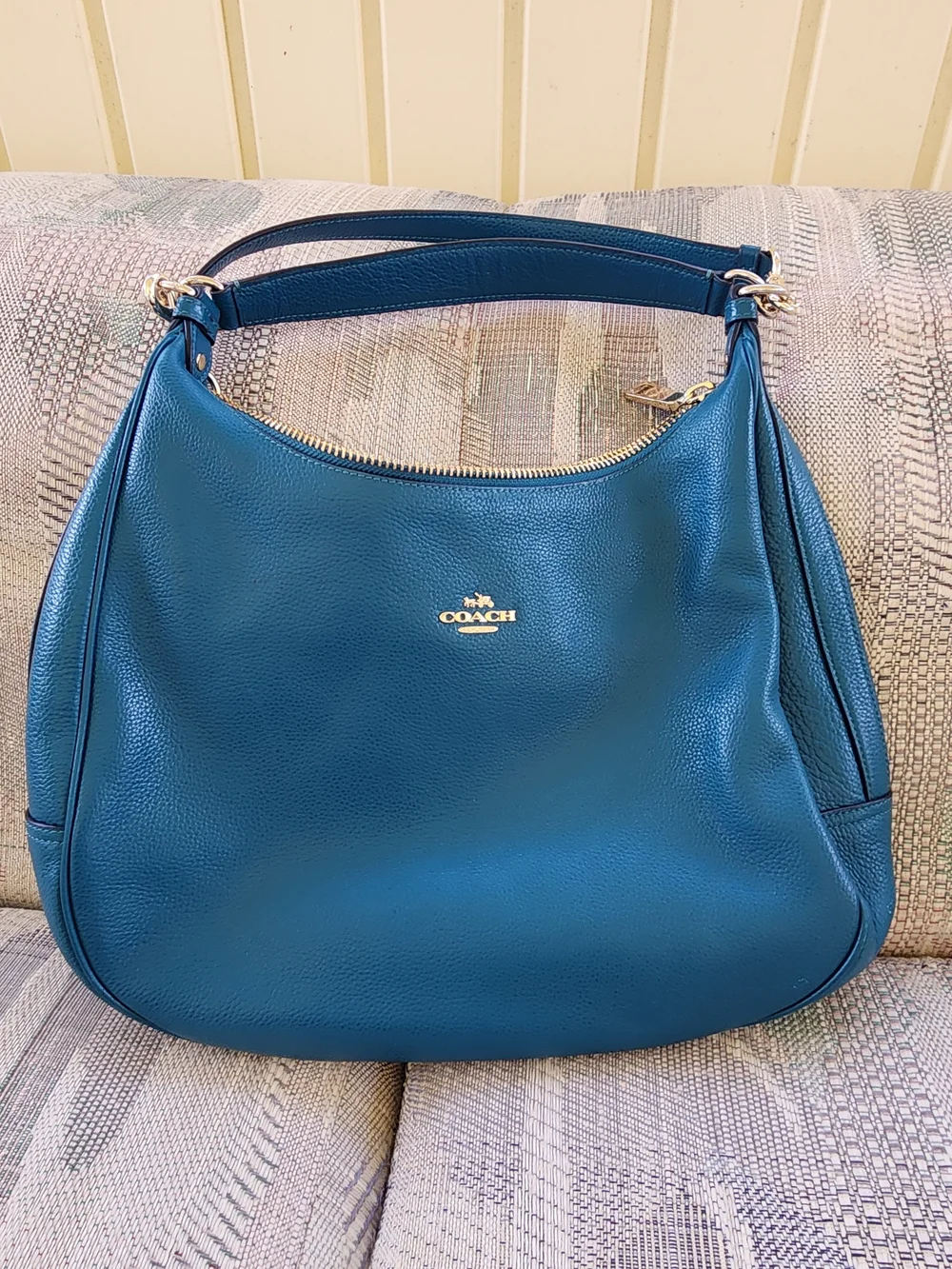 Coach Harley Teal Leather Hobo Bag